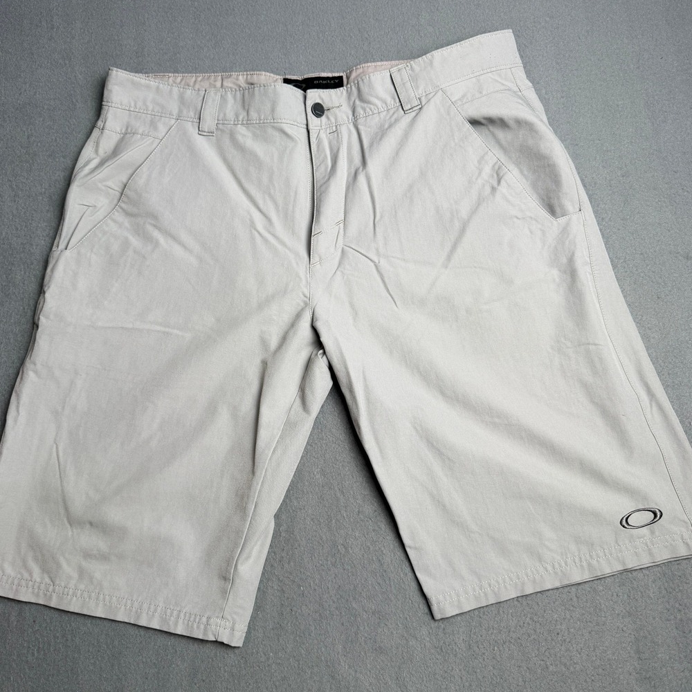 Oakley Mens Tan Khaki Flat Front Performance Golf Shorts Size 40W